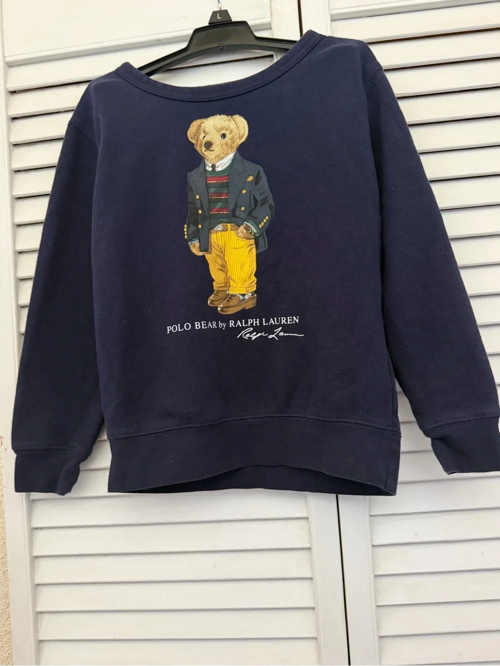 Ralph Lauren Navy Sweatshirt with Polo Bear Graphic